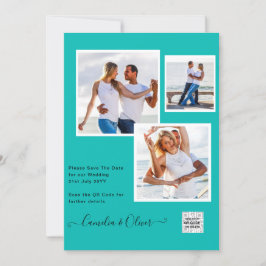 Invitación Boda fotográfica moderna invita al CÓDIGO QR RSVP 