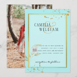 Invitación Boda fotográfica moderna invita al CÓDIGO QR RSVP 