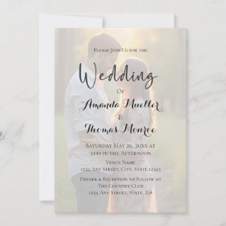 Invitación Boda Fotográfica Simple Moderna