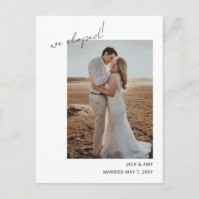 Invitación Boda fotográfica simple y moderna eludi (Anverso)