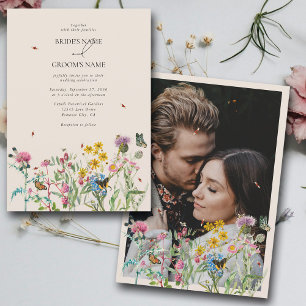 Invitación Boda fotográfico acuarela de Wildflower Garden