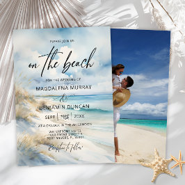 Invitación Boda fotográfico acuático Ocean Coastal Beach