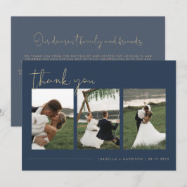 Invitación BODA fotográfico azul de la marina moderna de CAIT