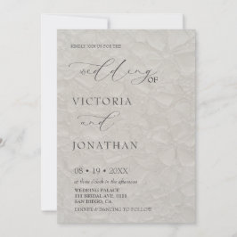 Invitación Boda fotográfico blanco moderno y gris claro