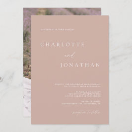 Invitación Boda fotográfico Boho Modern Pale Mauve