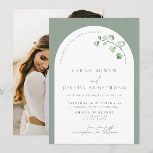 Invitación Boda fotográfico botánico del Arco Verde Masaje Mo