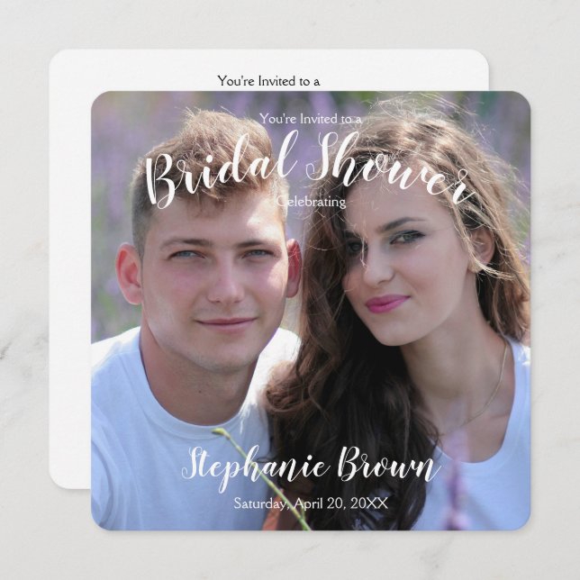 Invitación Boda fotográfico Bridal Shower (Anverso / Reverso)