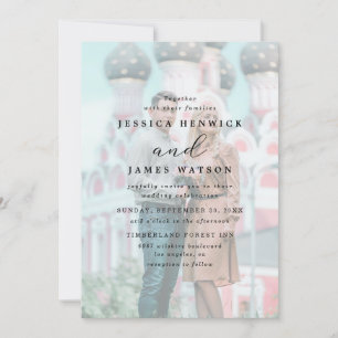 Invitación Boda fotográfico caprichoso de efecto de vellum de