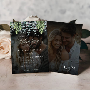 Invitación Boda fotográfico caprichoso Eucalyptus