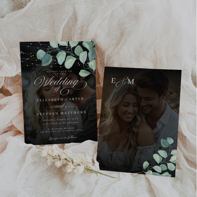 Invitación Boda fotográfico caprichoso Eucalyptus (Subido por el creador)