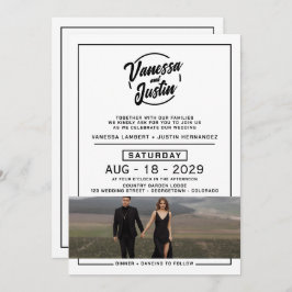 Invitación Boda fotográfico casual con código QR