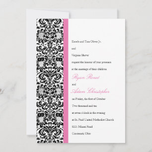 Invitación Boda fotográfico clásico de Damask