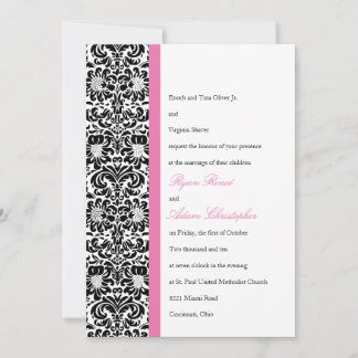 Invitación Boda fotográfico clásico de Damask