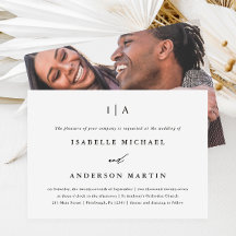 Boda fotográfico clásico de monograma blanco y neg