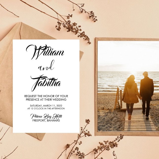 Invitación Boda fotográfico clásico elegante (Subido por el creador)