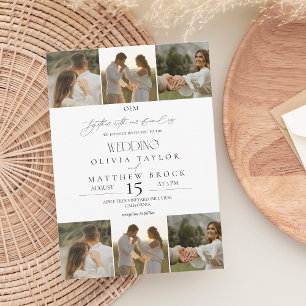 Invitación Boda fotográfico clásico en blanco y negro