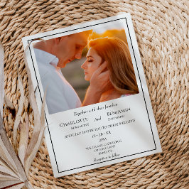 Invitación Boda fotográfico clásico Minimalista moderno