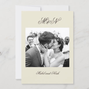 Invitación Boda fotográfico Color neutro romántico