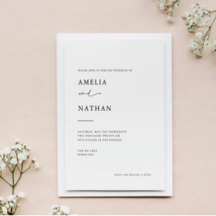 Invitación Boda fotográfico contemporáneo sencillo y moderno