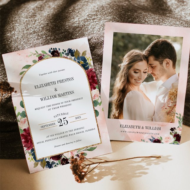 Invitación Boda fotográfico de arcos florales de la Marina de (Subido por el creador)