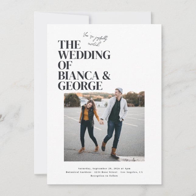 Invitación Boda fotográfico de Belmont (Anverso)