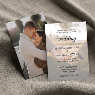 Invitación Boda fotográfico de cálculo simple de moda