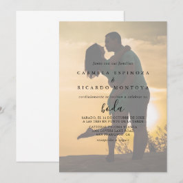 Invitación Boda fotográfico de caligrafía española
