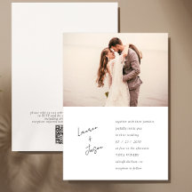Boda fotográfico de código QR blanco y negro minim