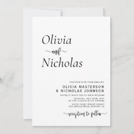 Invitación Boda fotográfico de código QR de escritura moderna
