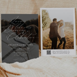Invitación Boda fotográfico de código QR de guión moderno clá