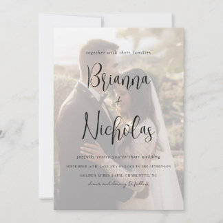Invitación Boda fotográfico de código QR minimalista