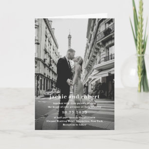 Invitación Boda fotográfico de código QR moderno mínimo