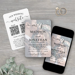 Invitación Boda fotográfico de código QR todo en uno pequeño