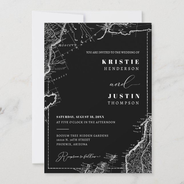 Invitación Boda fotográfico de códigos QR para viajes retro n (Anverso)