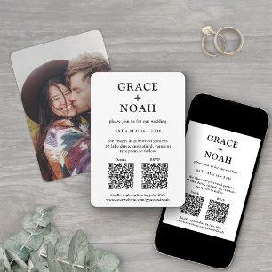 Invitación Boda fotográfico de códigos QR "Todo en uno" peque