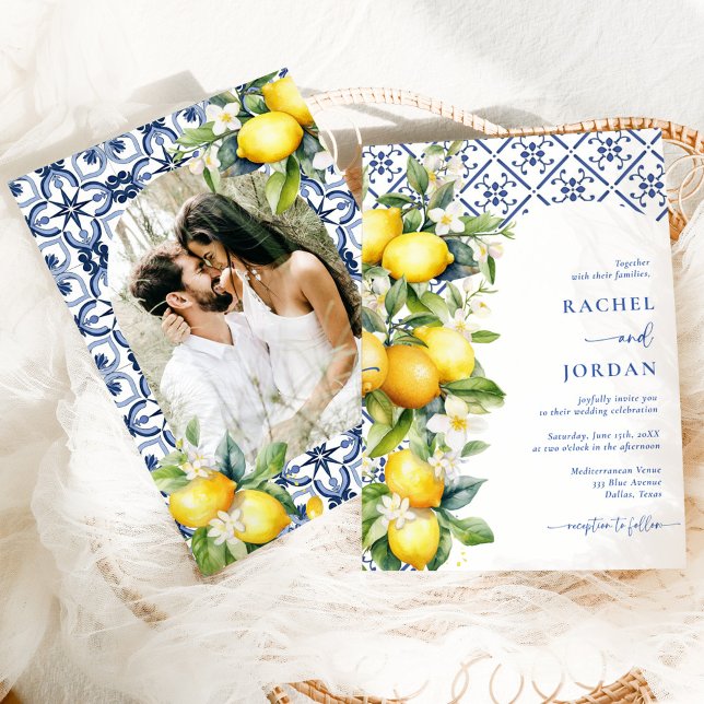 Invitación Boda fotográfico de color limón mediterráneo (Subido por el creador)