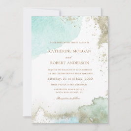 Invitación Boda fotográfico de color pastel azul