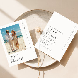 Invitación Boda fotográfico de destino de playa minimalista