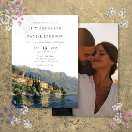 Invitación Boda fotográfico de destino italiano del lago Como