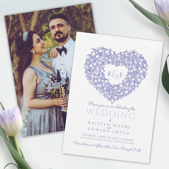 Invitación Boda fotográfico de dibujos de tulipanes blancos a (Subido por el creador)