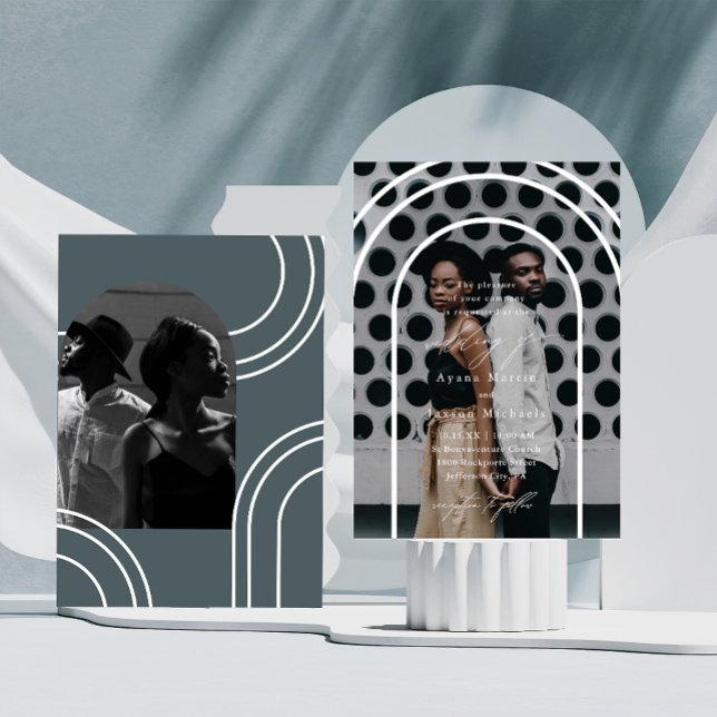 Invitación Boda fotográfico de dos artes modernos (Subido por el creador)