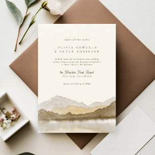 Invitación Boda fotográfico de Earth Tones Boho Watercolor Mo