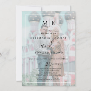 Invitación Boda fotográfico de efecto Vellum blanco y negro
