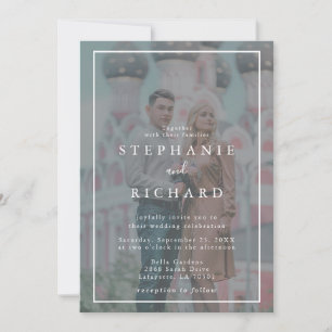 Invitación Boda fotográfico de efecto Vellum de marco blanco