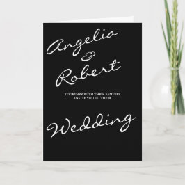 Invitación Boda fotográfico de escritura blanca de mano moder