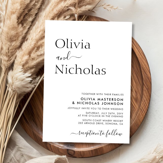 Invitación Boda fotográfico de escritura de escritura de Moda (Subido por el creador)