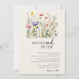 Invitación Boda fotográfico de Flor silvestre