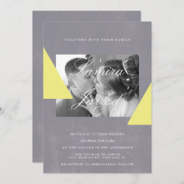 Invitación Boda fotográfico de formas de piedras grises amari