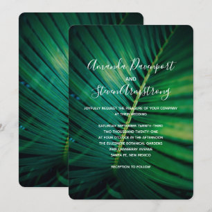 Invitación Boda fotográfico de Green Leaf Palm Frond