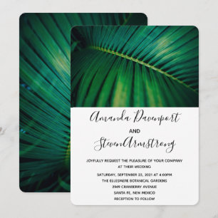 Invitación Boda fotográfico de Green Leaf Palm Frond